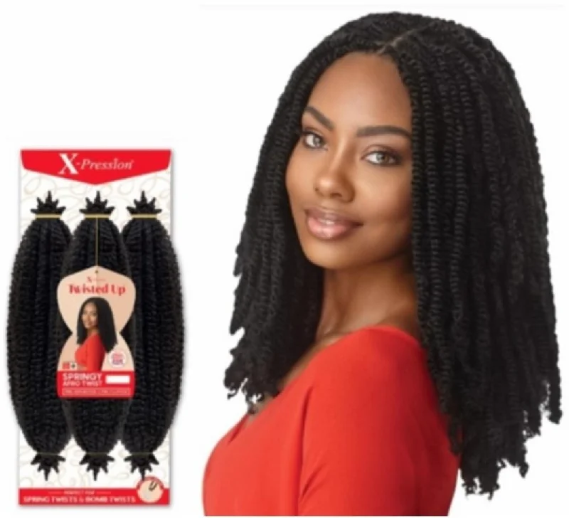 Bob - length braided wigs for a short and sassy look3X Springy Afro Twist 16"