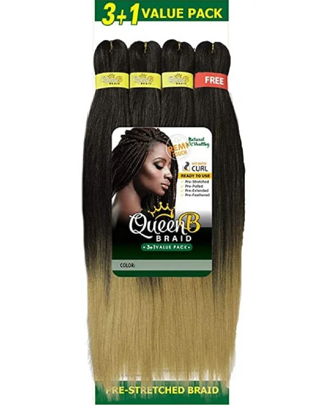 Braided wigs with a 180 - density for a full and thick appearance40" QueenB 3+1 Value Pack