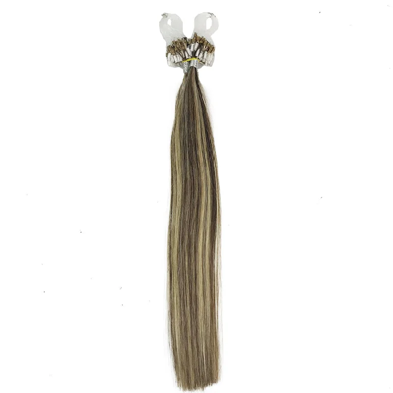 Bob - length braided wigs for a short and sassy look8A Micro Link Straight Human Hair Extension Color 4/27/613