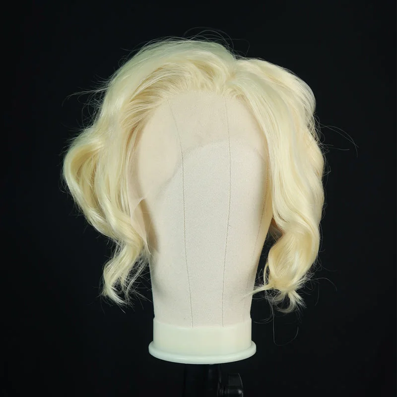 Lace wig with a side - swept bang for a sophisticated lookPremium Wig - Perky Blonde Lace Front Wig