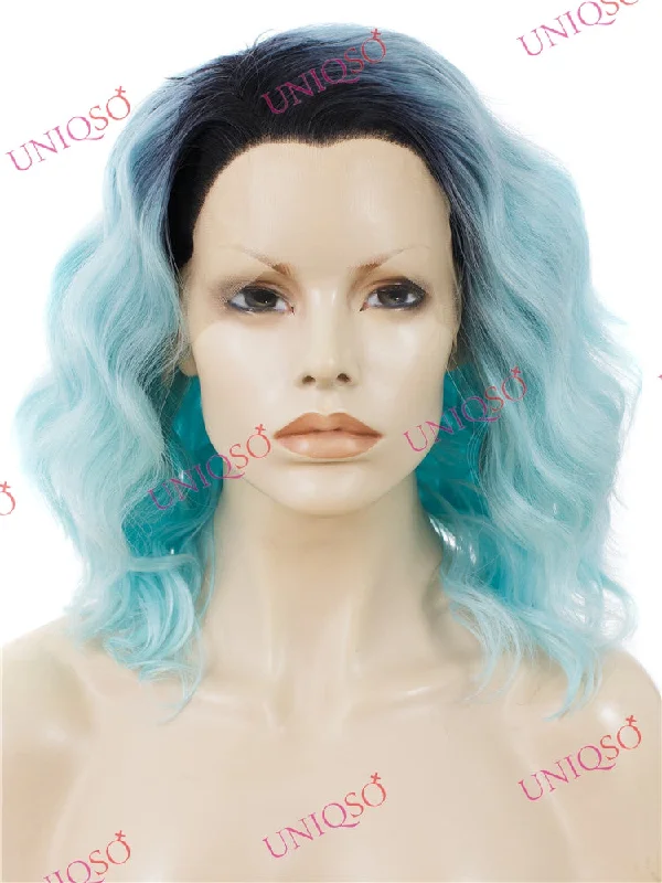 Human - hair lace wig for a luxurious and natural feelPremium Wig -  Short Hippy Lace Front Curly Wig