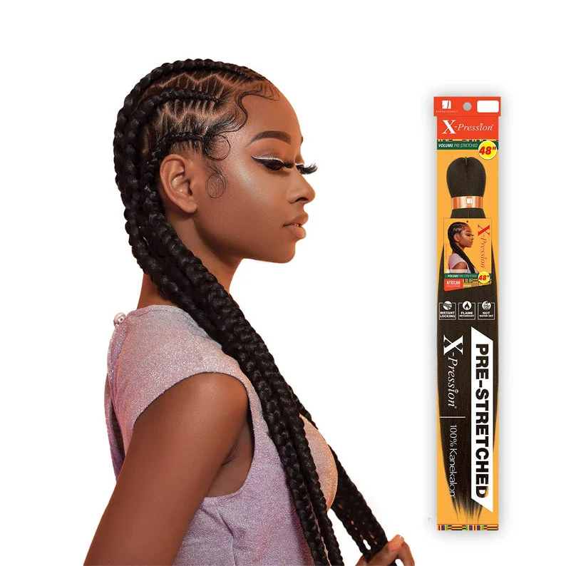 Adjustable - cap lace wig for a comfortable fitSENSATIONNEL African Collection 10x X-Pression Pre-Stretched Braid 48"