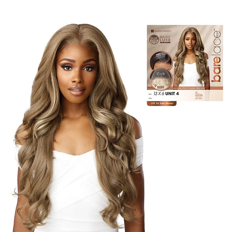 Lace wig with a honey - blonde color for a warm and sunny appearanceSENSATIONNEL Bare Lace Glueless Synthetic Extra Transparent Luxe Lace Front Wig - 13X6 UNIT 4