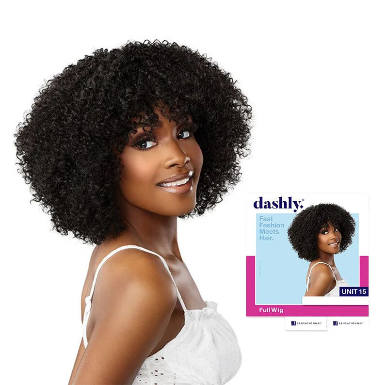 Lace wig with a natural - looking root for a more realistic lookSENSATIONNEL Dashly Synthetic 5" Deep Lace Parting Front Curly Bob Full Wig - UNIT 15