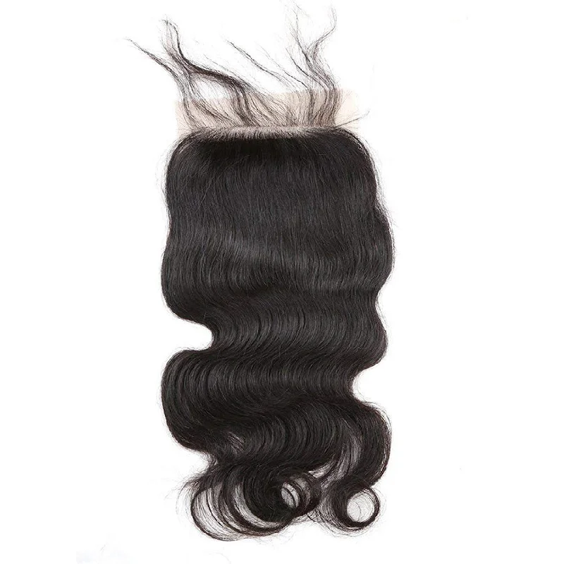 Braided wigs with a middle - part for a classic and elegant styleSilk Base Virgin Body Wave Lace Closure