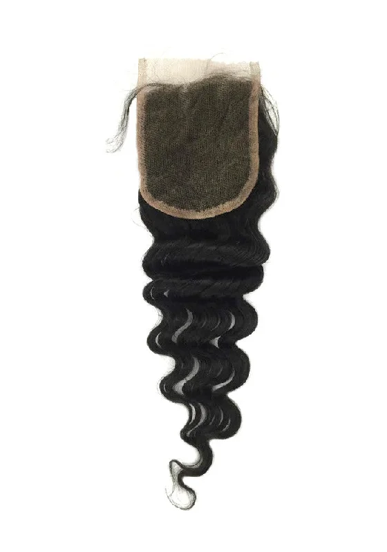 Child - friendly braided wigs with a soft and gentle feelDeep Wave Lace Closure 4"x4"