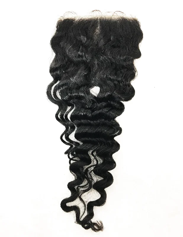 Braided wigs with a 180 - density for a full and thick appearanceDeep Wave Lace Closure 5"X5"