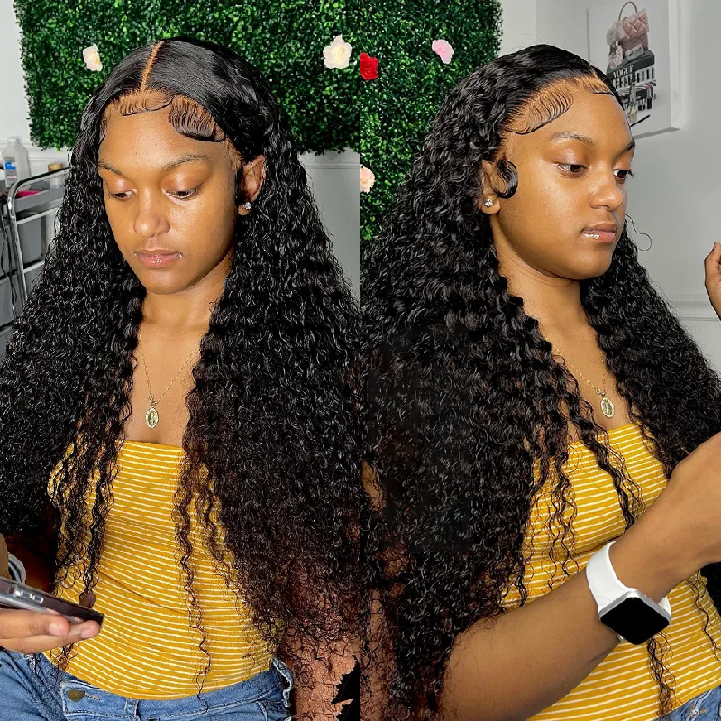 Full - lace wig with a natural - looking hairline for a seamless appearanceSunber Best Curly Lace Wig Transparent Lace Front Wigs with Pre Plucked Human Hair Wigs