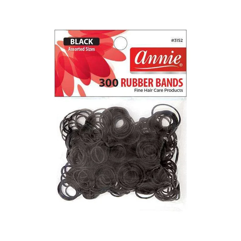 Synthetic lace wig with a heat - resistant formulaANNIE Rubber Bands [Assorted Size] 300p [Black] #03152