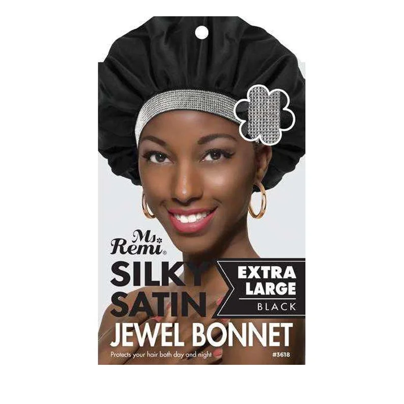 Lace wig with a straight texture for a sleek and minimalist lookANNIE Silky Satin Jewel Bonnet X Large [Black] #03618