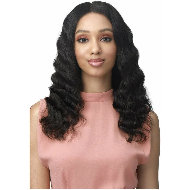 Lace wig with a wispy fringe for a soft and feminine lookBobbi Boss 100% Unprocessed Human Hair 13"x5" HD Lace Front Wig - MHLF612 Elaine