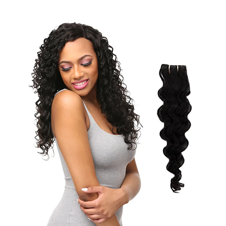 Adjustable - cap lace wig for a comfortable fitLAFLARE 100% Unprocessed Brazilian Virgin Remy Hair Bundle Loose Deep