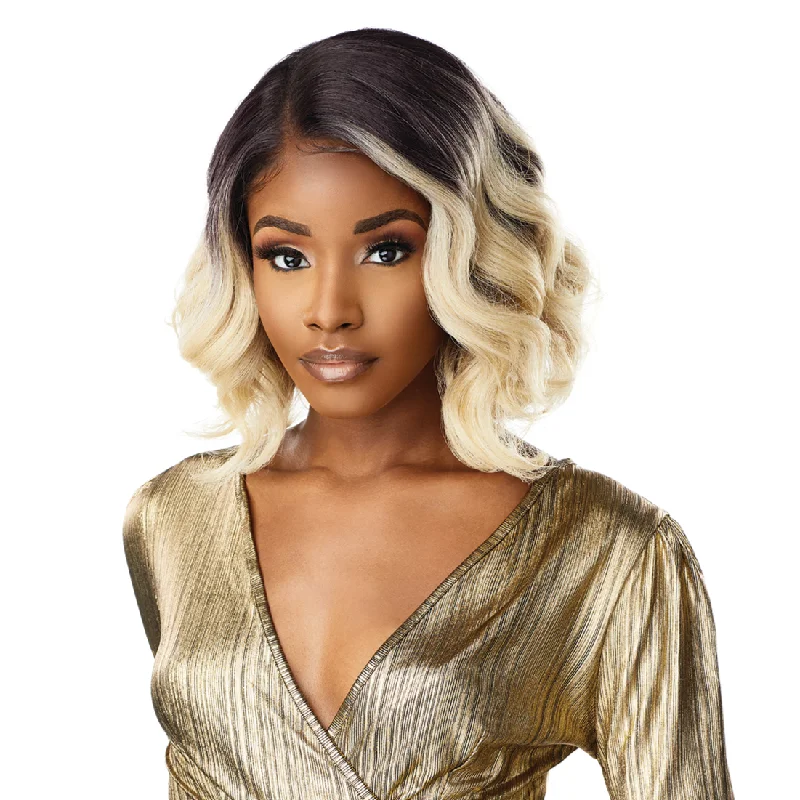 Lace wig with a middle - part for a classic and elegant styleSensationnel Butta Synthetic HD Lace Front Wig - Butta Unit 12 (MP/PLATINUM & FLAMBOYAGE BLONDE only)