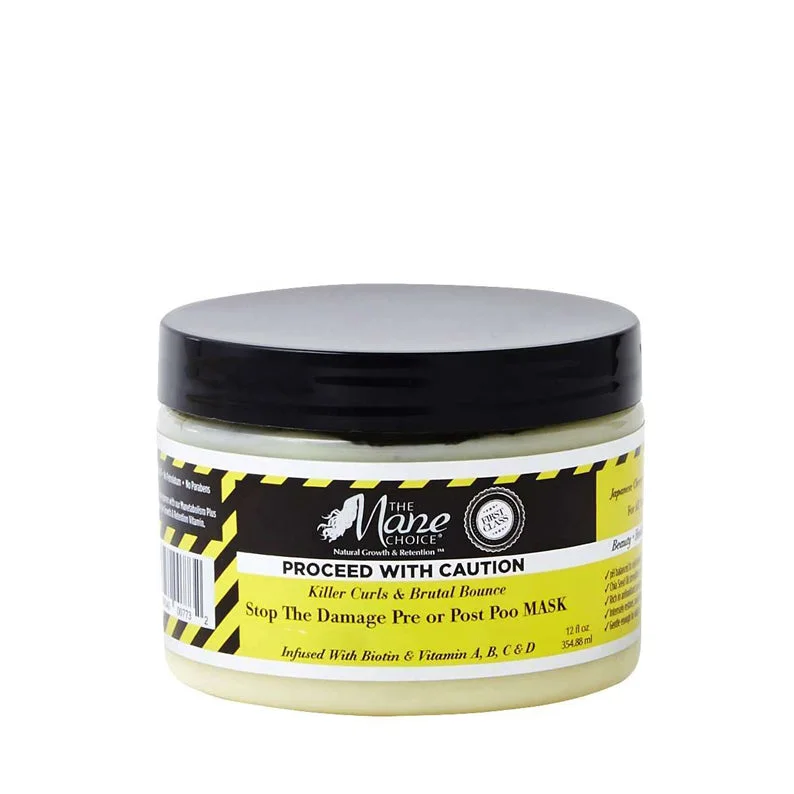 Lace wig with a platinum - blonde color for a bold and trendy lookTHE MANE CHOICE Proceed With Caution Stop The Damage Pre Or Post Poo Mask 12oz