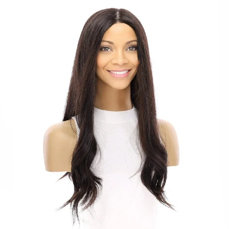 Long - length wig with a silk - base cap for a comfortable and smooth feel22" Princess Silk Top Wig Natural Black