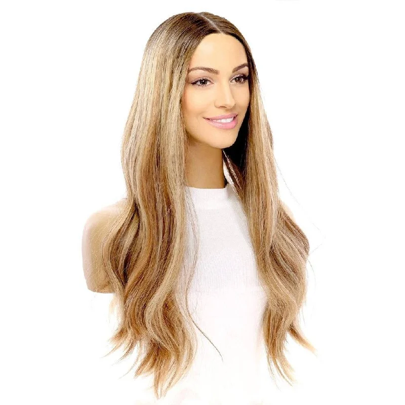 Long - length wig with a pre - plucked hairline for a more natural look24" Divine Lace Top Wig Medium Blonde w/ Highlights