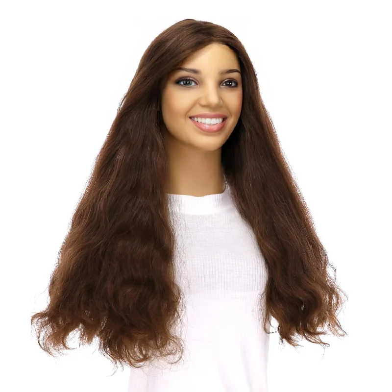 Long - length wig with a silk - base cap for a comfortable and smooth feel24" Divine Luxe Lace Top Wig #6 Neutral Medium Brown Wavy