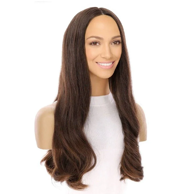 Long - length wig with a 220 - density for an extra - full appearance24" Luxe Silk Top Wig #6 Medium Brown