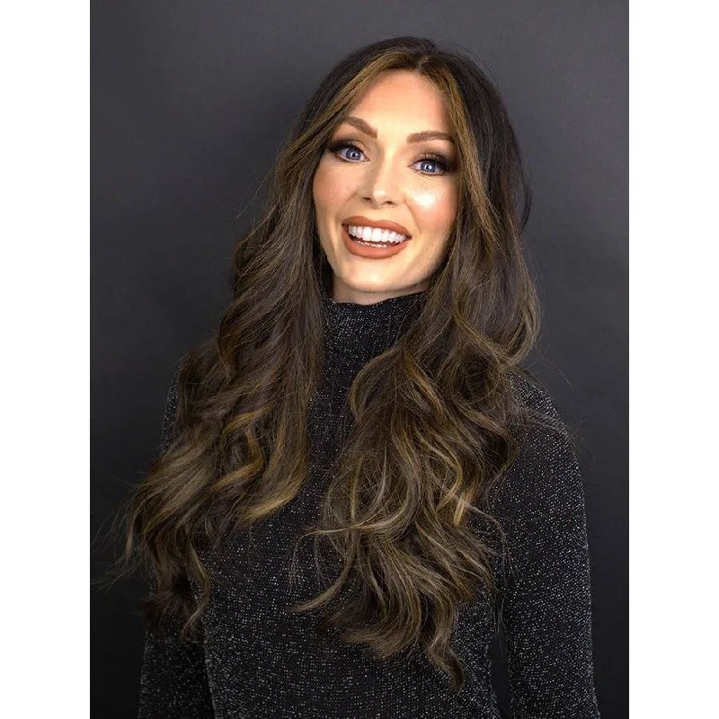 Long - length wig with a heat - resistant formula for easy styling at home24" Secret Lace Top Wig #2 Neutral Dark Brown w/ Balayage Color