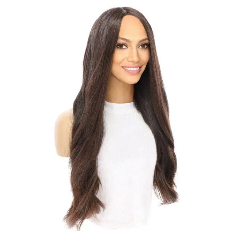 Long - length wig with a side - swept bang for a sophisticated look26" Luxe Silk Top Wig #4 Dark Brown