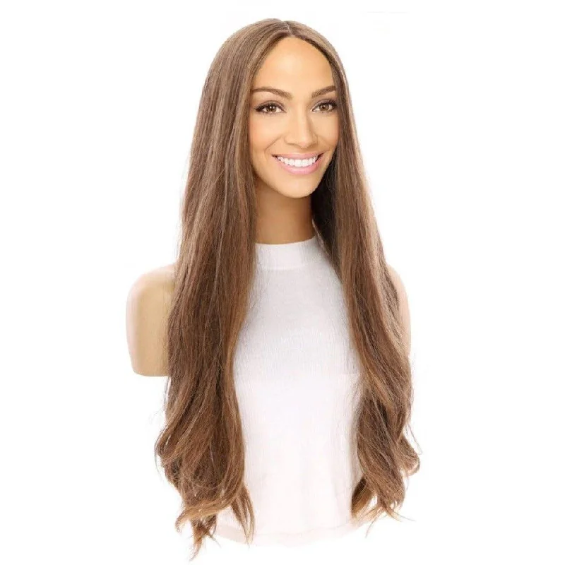 Long - length wig with a heat - resistant formula for easy styling at home26" Luxe Silk Top Wig #10 Neutral Light Brown