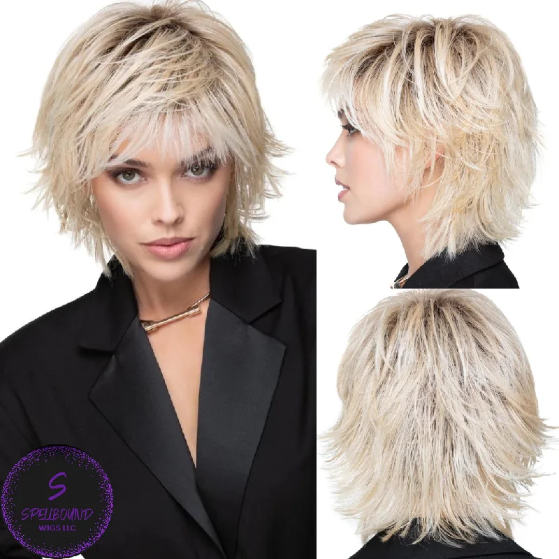 Medium - length wig with a curly fringe for a playful and youthful vibeRazor Cut Shag - $99 Collection by TressAllure