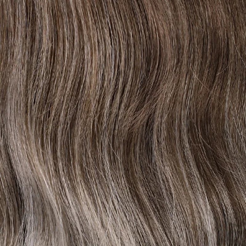 S18-60/102RO | Solstice | Dk Natural Ash Blonde roots to mid length, pure white w/ Pale Platinum Blonde mid length to ends