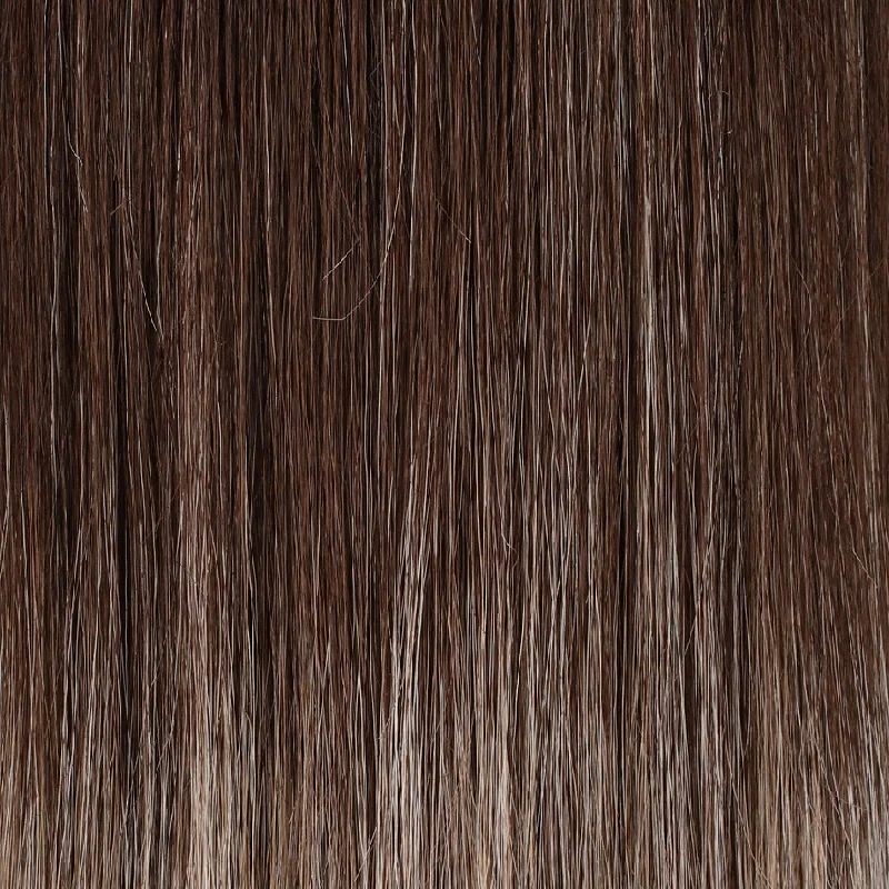 S8-18/26RO | Fawn | Med Brown roots to mid length, Dk Natural Ash Blonde & Med Red-Gold Blonde Blend mid length to ends