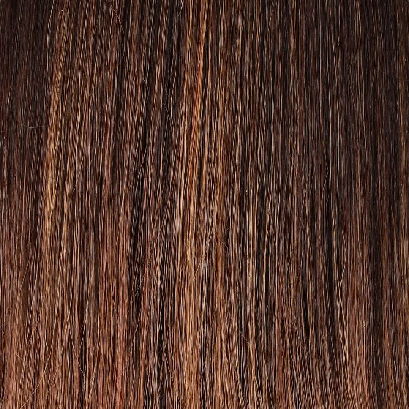 S6-30A27RO | Autumn | Brown roots to mid length, Med Natural Red & Med Red-Gold Blonde Blend mid length to ends