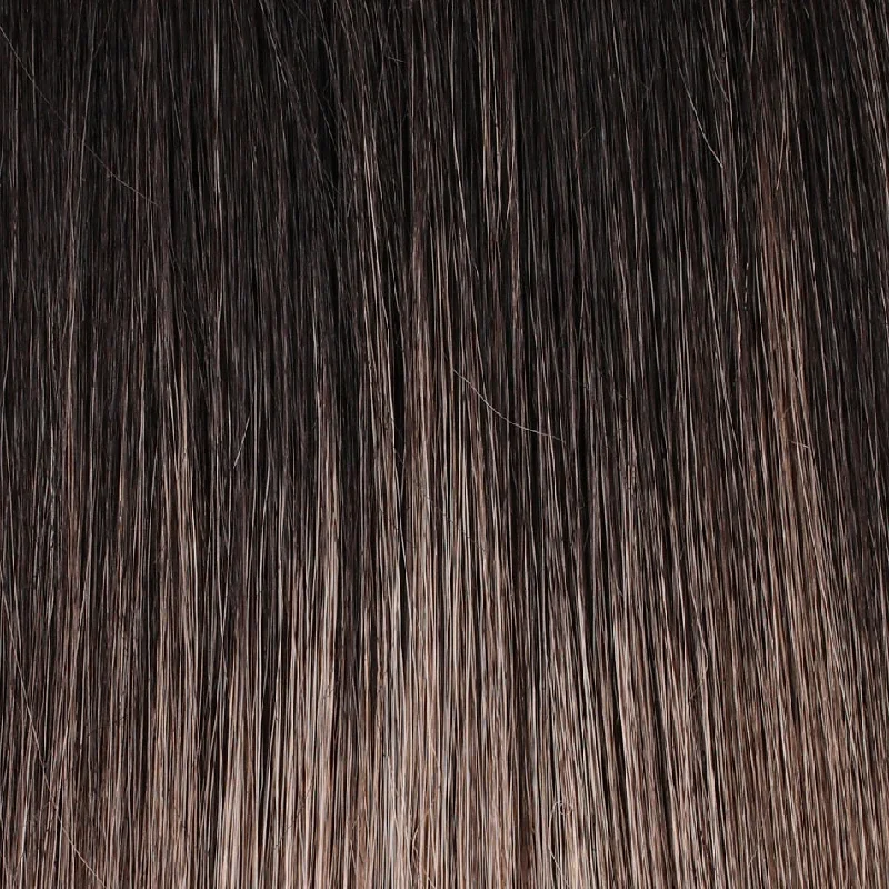 S2-103/18RO | Midnight | Black/Brown Blend roots to mid length,  Platinum Blonde& Dk Natural Ash Blonde blend mid length to ends