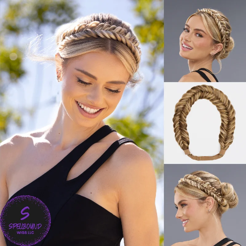 Synthetic short wig with a natural - looking shineeasiBoho Bands Fishtail Hairpiece - easiTress Hairpieces Collection by Jon Renau