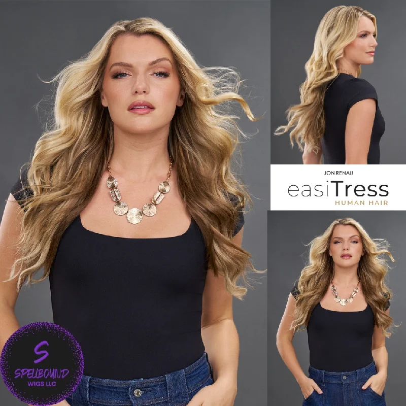 Monofilament - cap short wig for a breathable and natural - looking scalpeasiHalo 18" Human Hair Halo Hairpiece - easiTress Human Hair Collection by Jon Renau