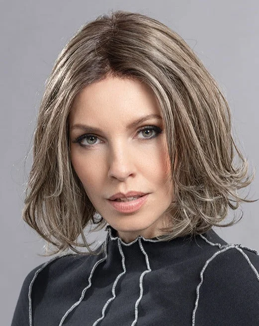 Short wig with a pre - plucked hairline for a more natural lookElegance Mono Wig by Ellen Wille | Human Hair/Heat Friendly Synthetic Blend Hair | Petite/Average Cap