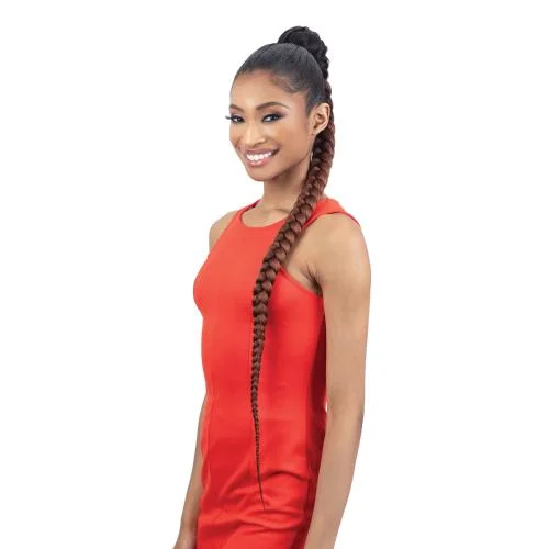 Low - profile ponytails for a sophisticated and understated styleFreeTress Equal Weave Drawstring Ponytail Pre-Stretched Braided Ponytail 38"