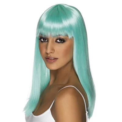 Synthetic short wig with a natural - looking shineGlamourama Neon Aqua Wig