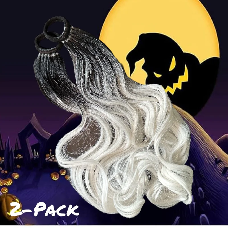 Ponytails with a side - swept bang for a flattering and stylish lookJack Skellington 20” Magic Ponies