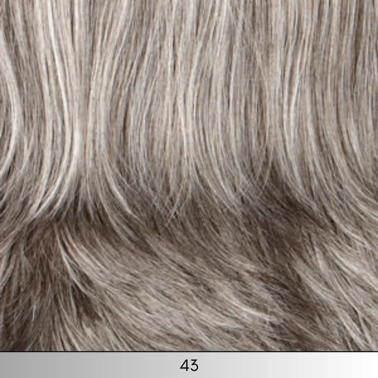 43 - Medium dark brown mixed grey on top graduating to dark brown mixed grey in back