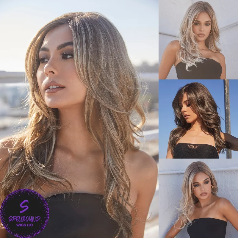 Medium - length wig with a side - part for a more flattering lookLyndon in Truffle Brown LR - Hi Fashion Collection by Rene of Paris ***CLEARANCE***