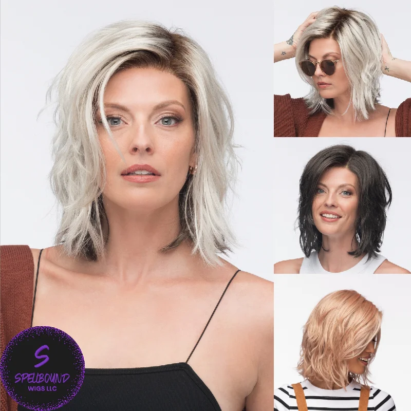 Synthetic medium - length wig with a natural - looking textureMellow in Smoky Rose- Naturalle Front Lace Line Collection by Estetica Designs ***CLEARANCE***