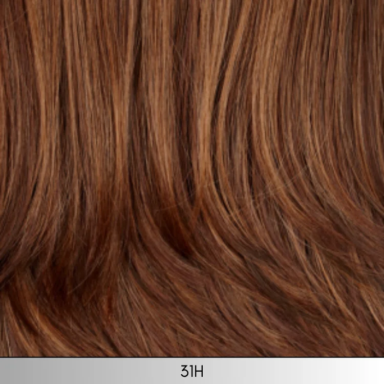 31H - Dark auburn with medium brown with warm strawberry highlights