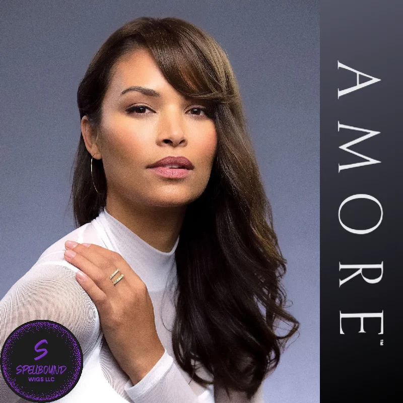 Medium - length wig with a pre - plucked hairline for a more natural lookMini Topper (Remy Human Hair) - Accessory Hairpiece Collection by Amore