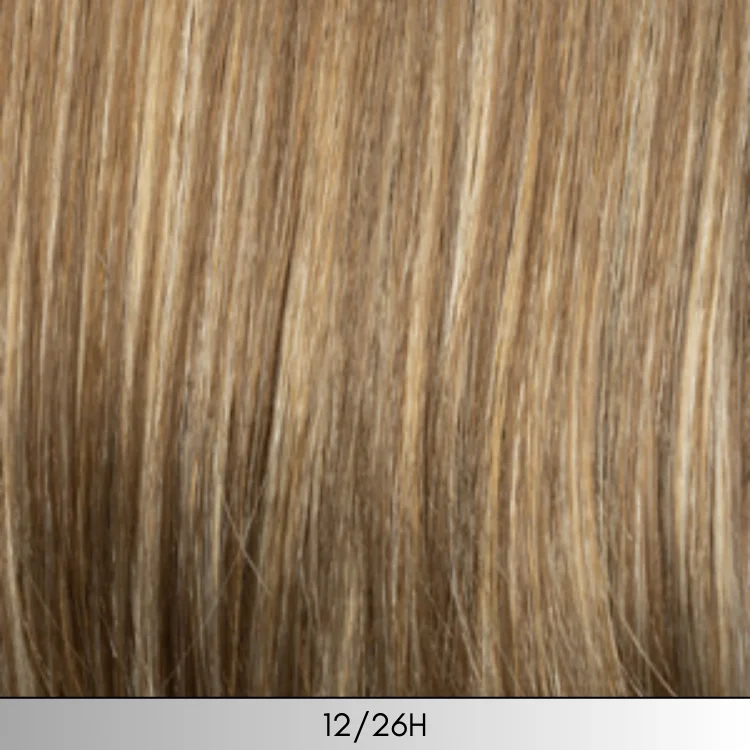 12/26H - Light golden brown with light blonde + gold blonde highlights