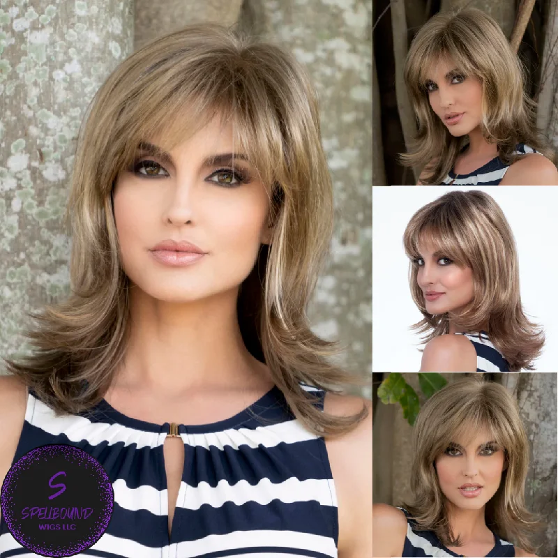 Medium - length wig in a jet - black color for a classic appearanceNadia in Light Grey - Synthetic Wig Collection by Envy ***CLEARANCE***