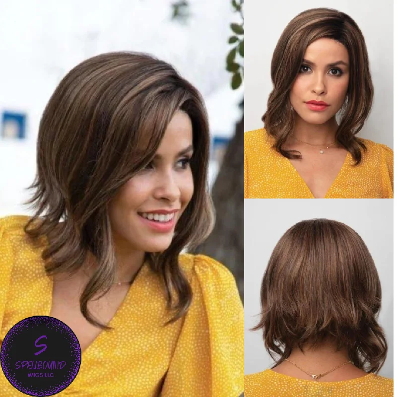 Medium - length wig with a middle - part for a classic and elegant styleNaya in Chocolate Pretzel - Orchid Collection by Rene of Paris ***CLEARANCE***