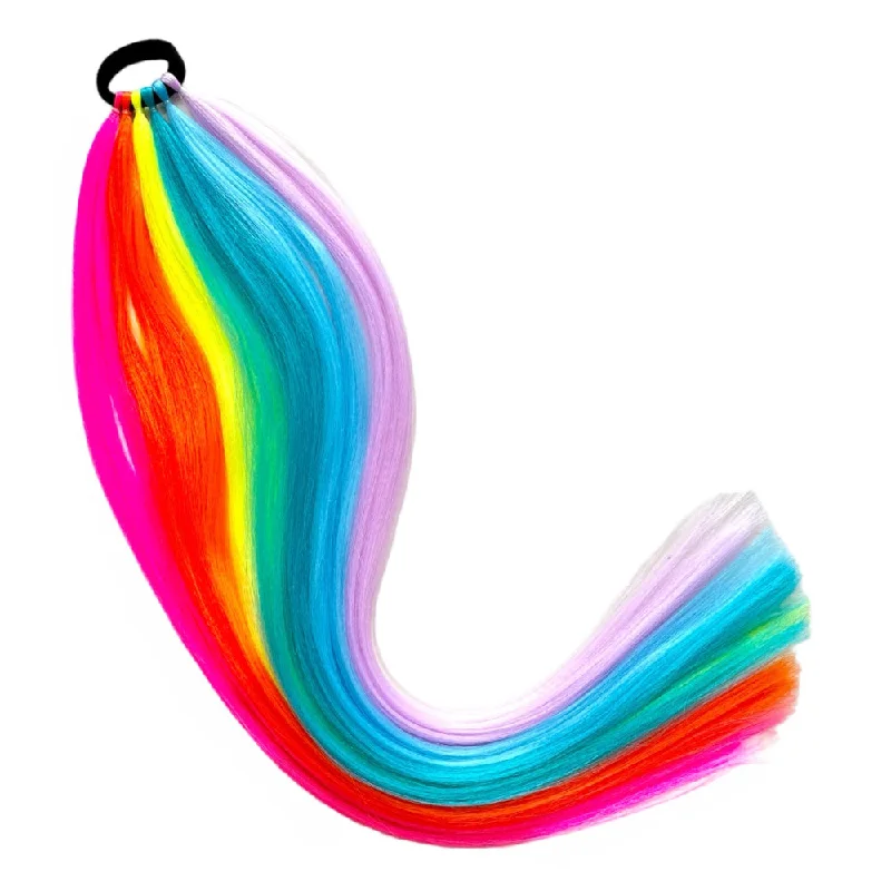 Ponytails for a gym workout with moisture - wicking propertiesNeon Rainbow Tail