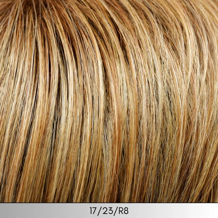 17/23/R8 - Beige Blonde Auburn Blend with Rooted Medium Brown.