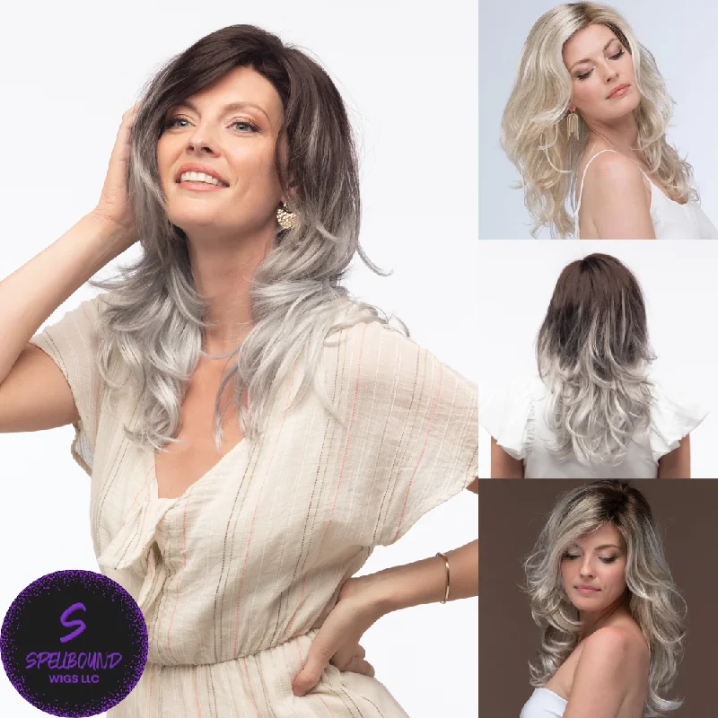 Medium - length wig with a middle - part for a classic and elegant styleOrchid in SilverSunRT8 - Naturalle Front Lace Line Collection by Estetica Designs ***CLEARANCE***