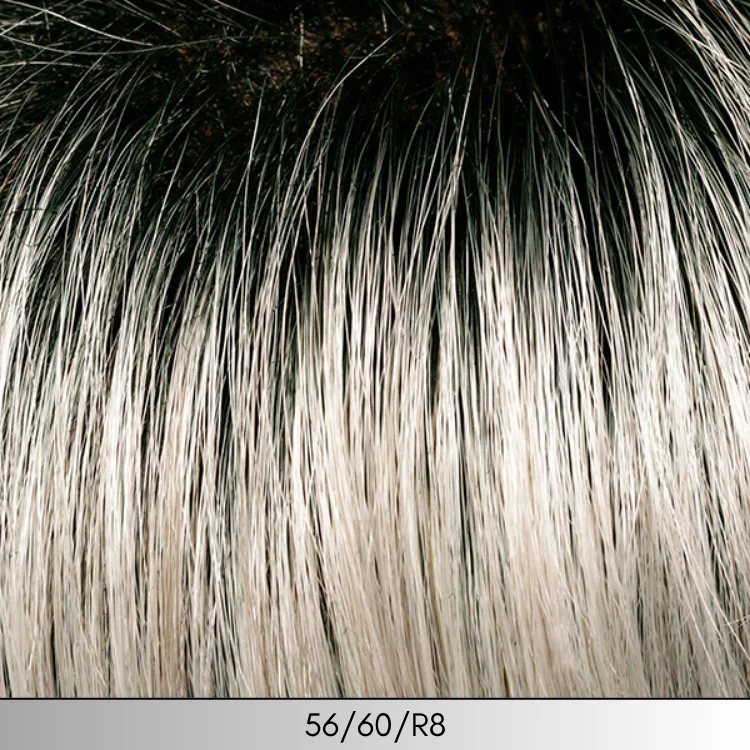 56/60/R8 - Lightest Grey Blend Rooted Medium Brown