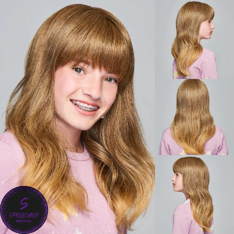 Medium - length wig with a honey - blonde color for a warm and sunny appearancePretty In Layers - Kidz Collection by Hairdo