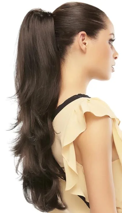 Black - colored ponytails for a classic and timeless appearanceProvocative Reversible Claw Clip Drawstring Hairpiece